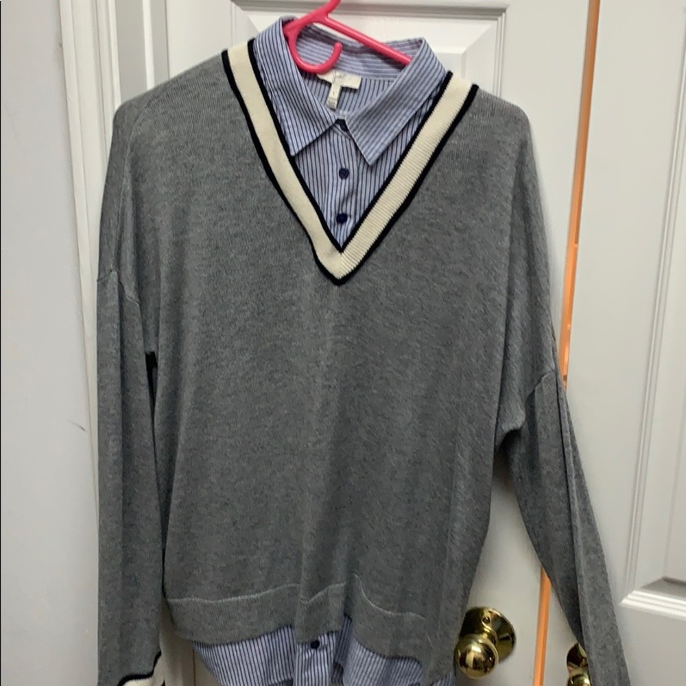 Joie oversized shirt mock sweater